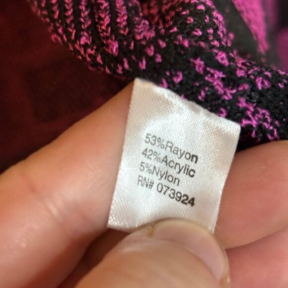 Ming Wang Jacket Cardigan Size Petite Large Arty Office Purple Black - Picture 4 of 4